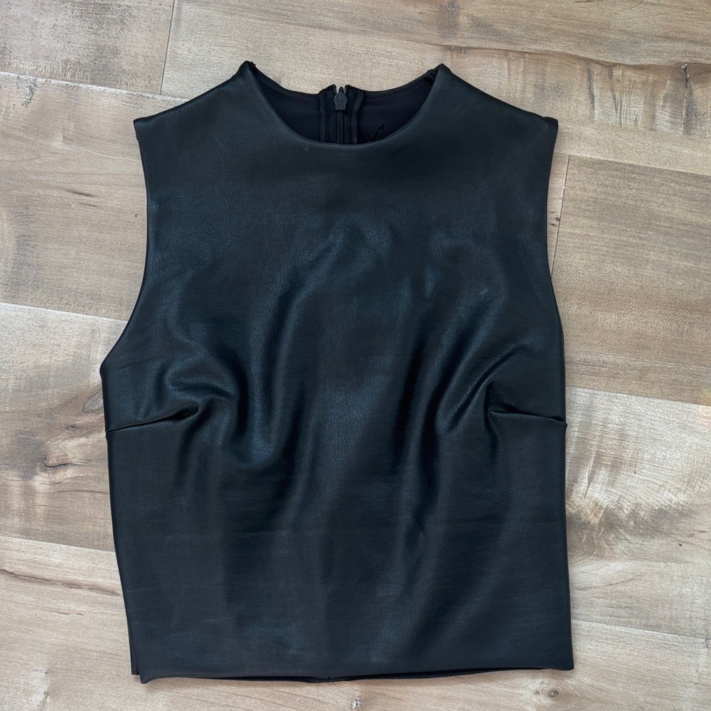 Skims Faux Leather Crop Top